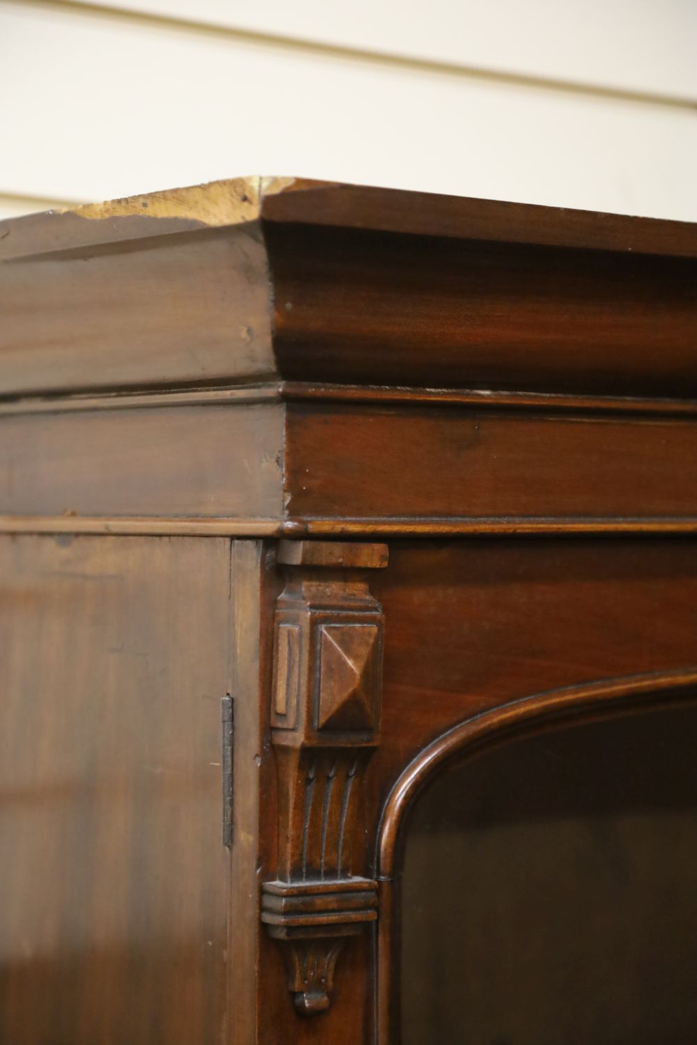 A Victorian mahogany bookcase cabinet on stand, W.158cm, D.34cm, H.175cm